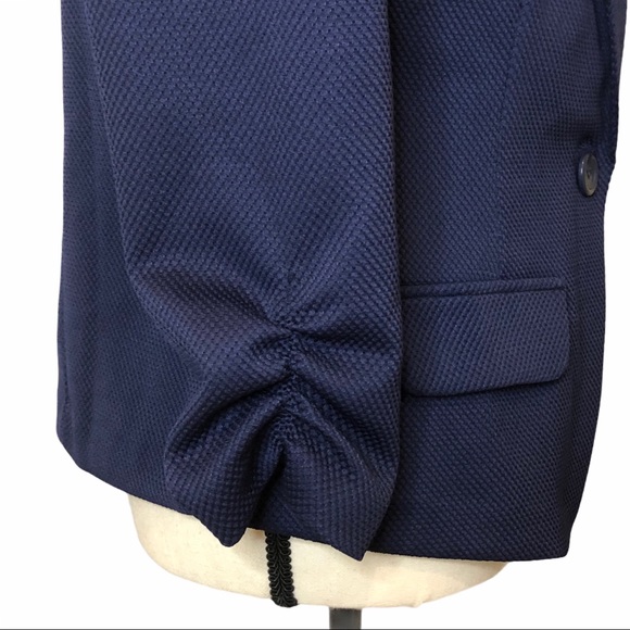 Courtenay blazer navy 3/4 ruched sleeves M - Picture 5 of 10
